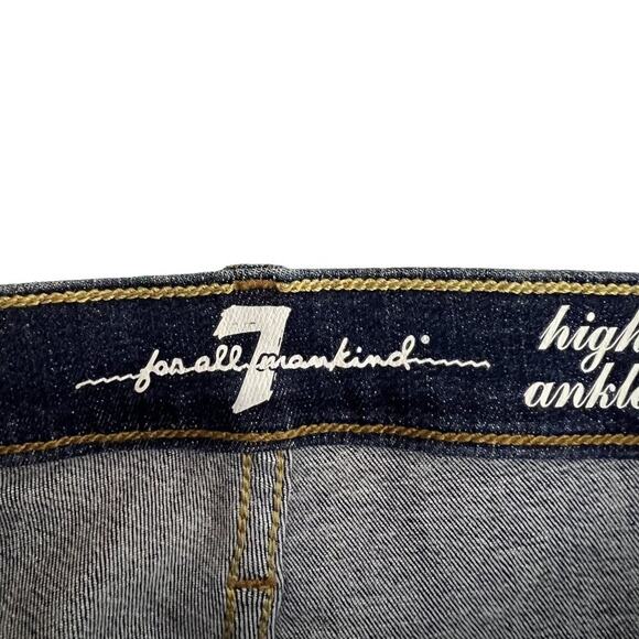 7 For All Mankind Ankle Gwenevere Jeans Women 23 x 32 Denim 5 Pocket High Waist - Picture 3 of 15